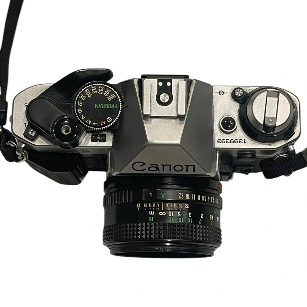 Canon AE-1 Program Silver and Black Camera
